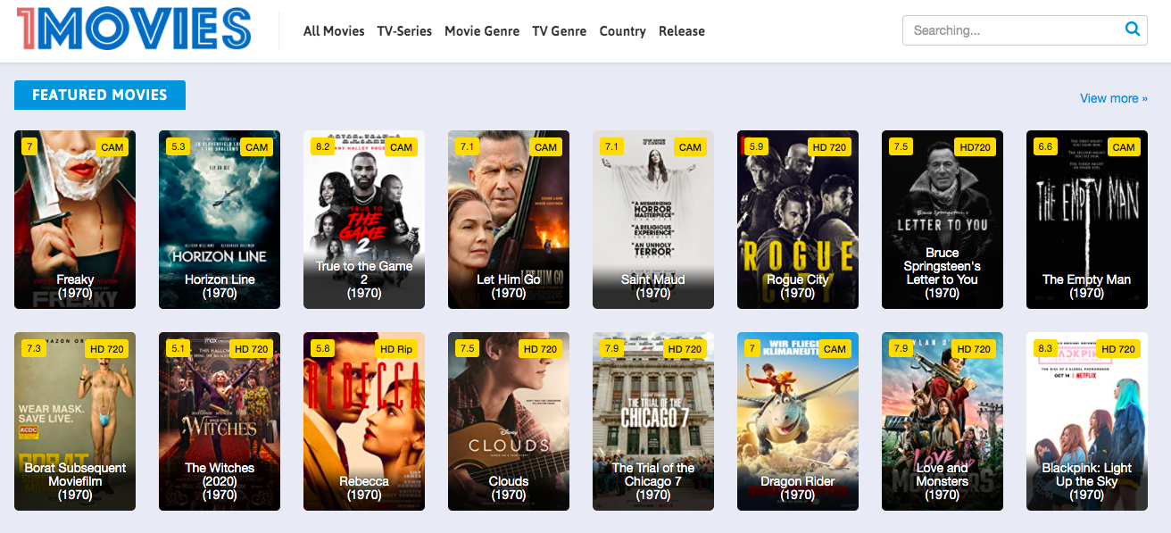 Trending movies and TV shows available on 1movies